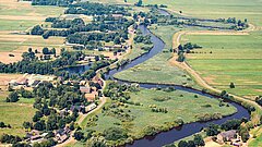 Luftaufnahme des Flusses Wümme
