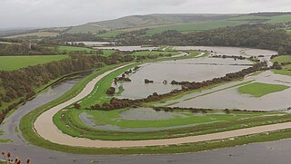 Überschwemmung Fluss Cuckmere